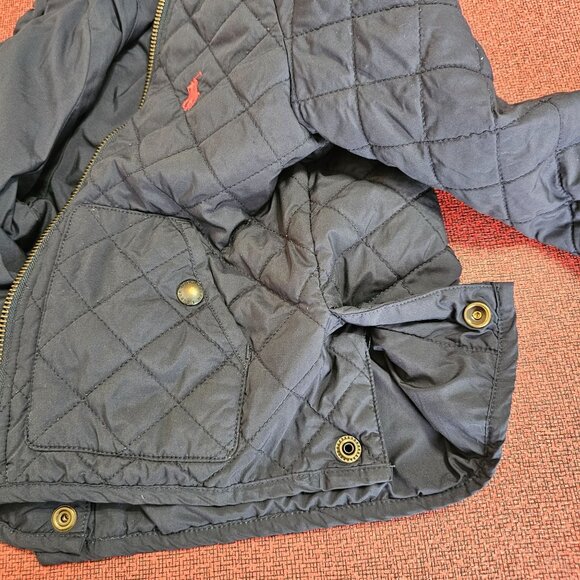 Polo Ralph Lauren Navy Quilted Full Zip Jacket 2T Preppy Toddler Play Coat - Picture 4 of 11